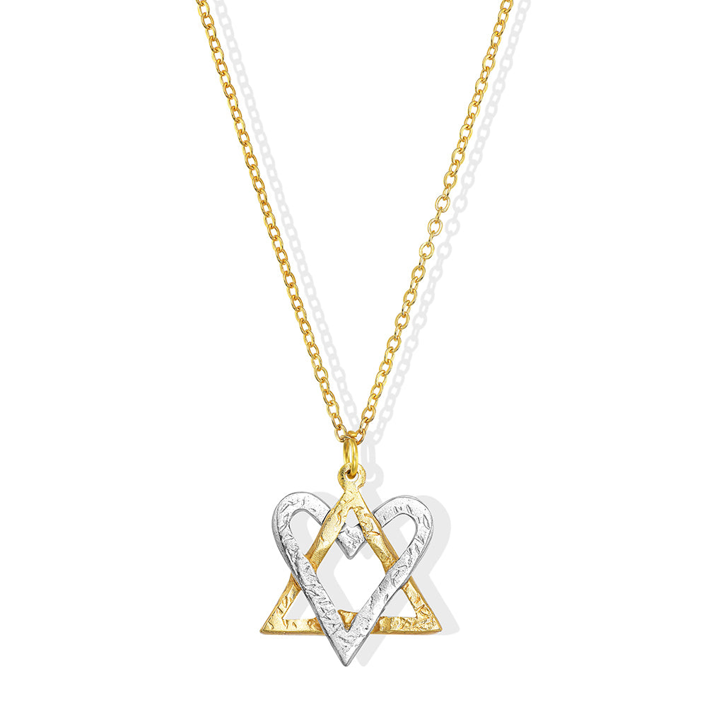 Heart-Star Fusion Necklace made from Rockets and Iron Dome