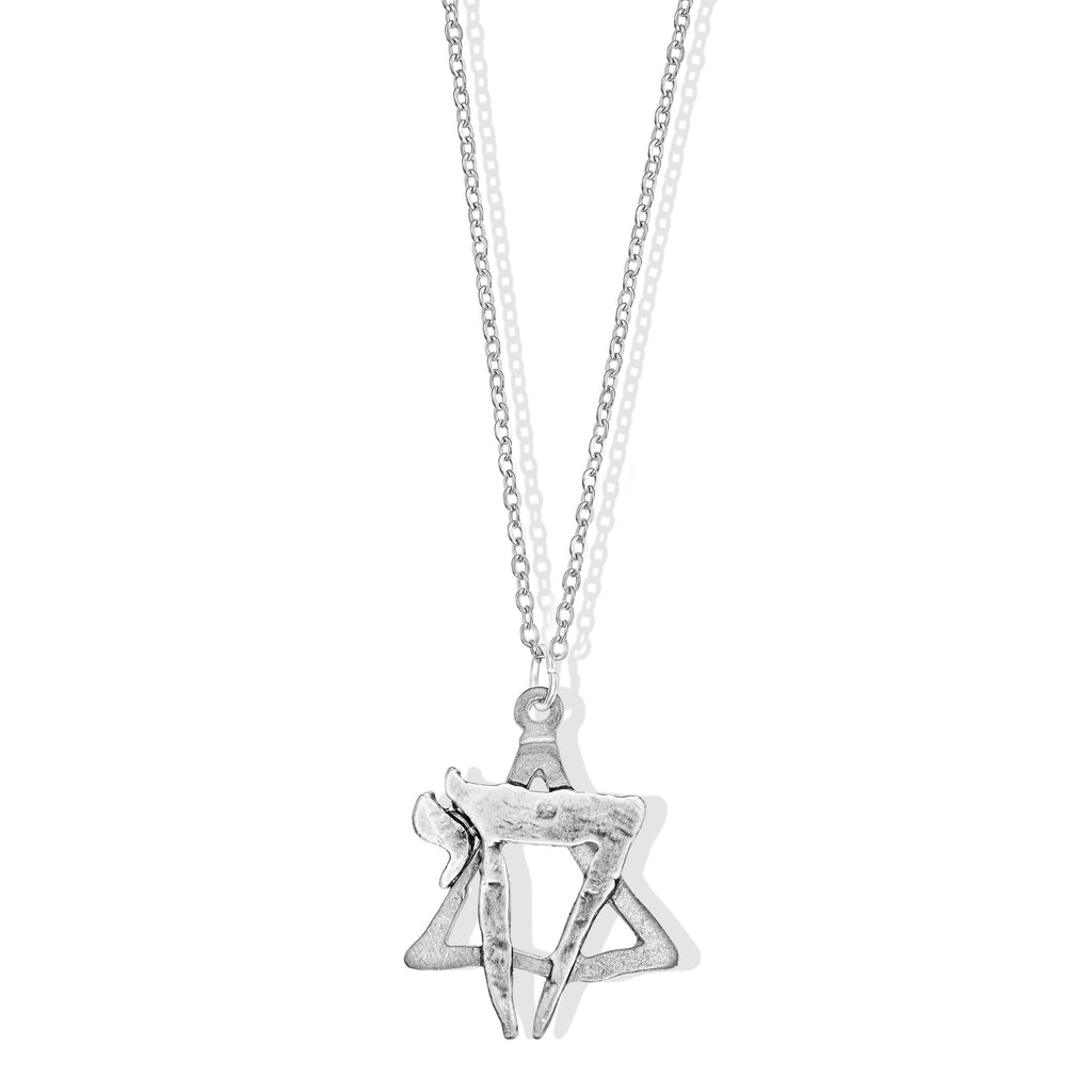 Chai Star Necklace made from Rockets and Iron Dome