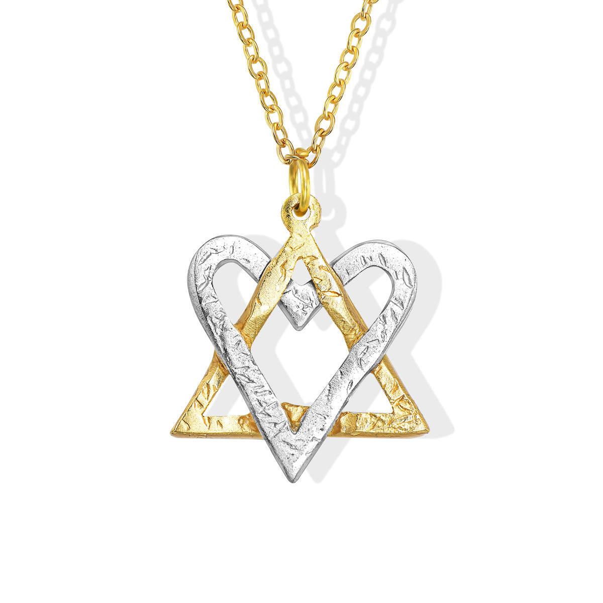 Heart-Star Fusion Necklace made from Rockets and Iron Dome