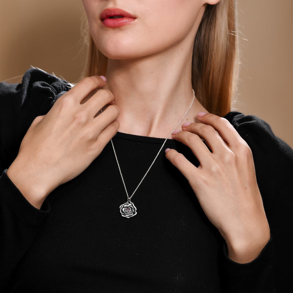 Ruby Rose Necklace made from Rockets